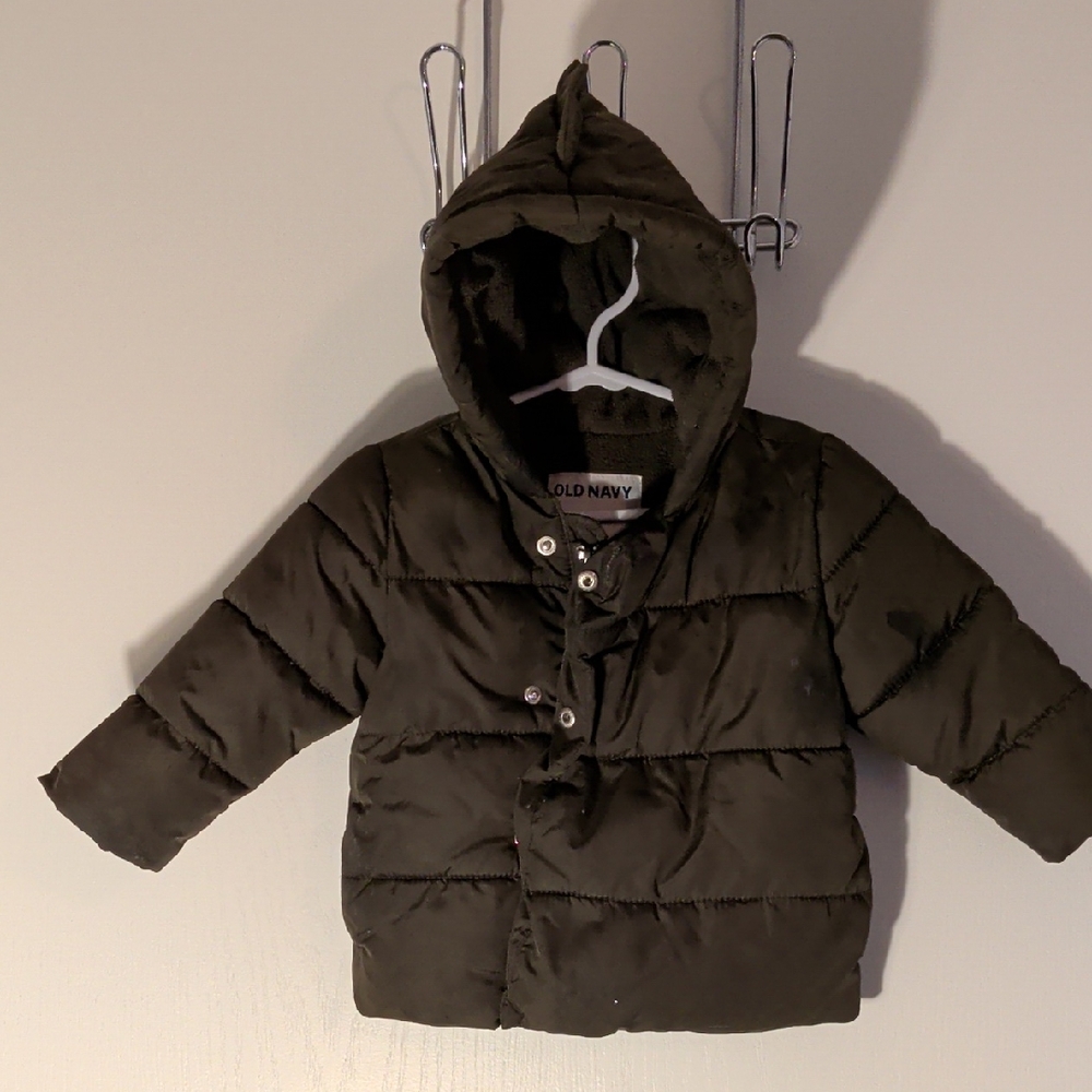 Old Navy Kids Hooded Puffer Jacket - Olive Green